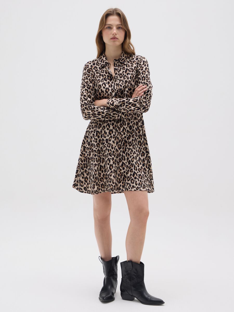 Women's Multicoloured Pure Viscose Shirt Dress_0