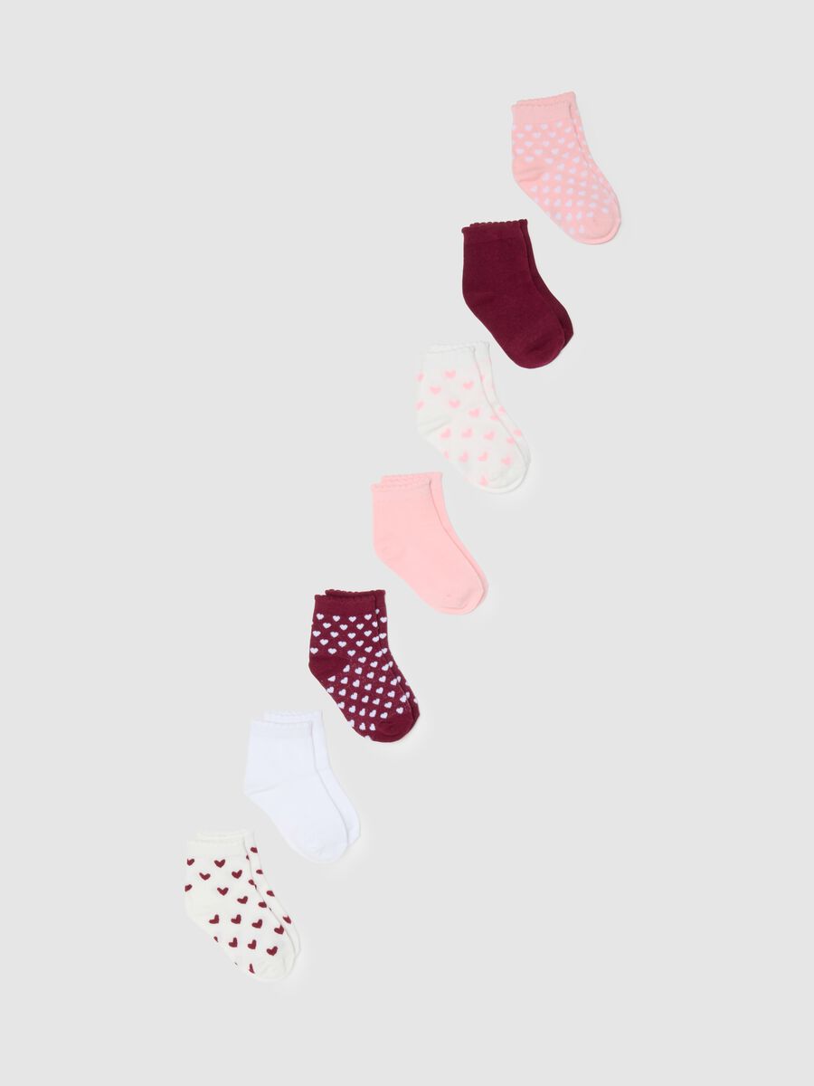 Girls' multicolour cotton blend short socks multipack_0