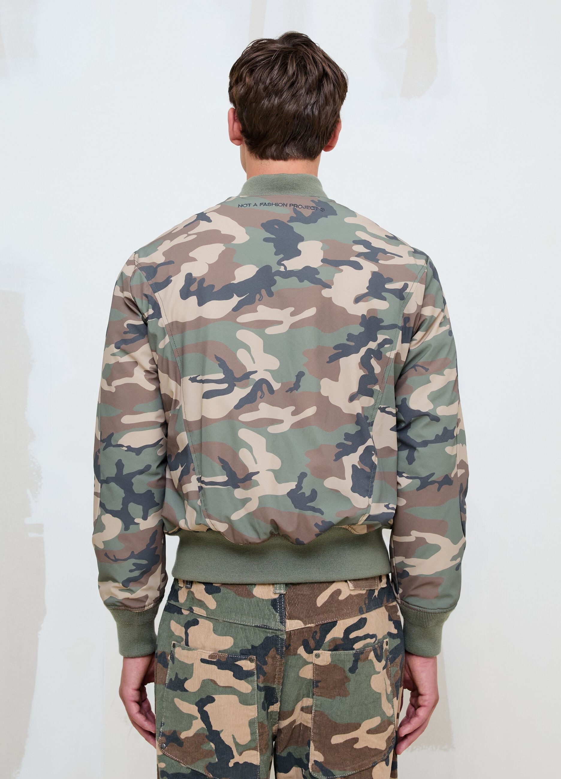 Nylon Camo Bomber Jacket