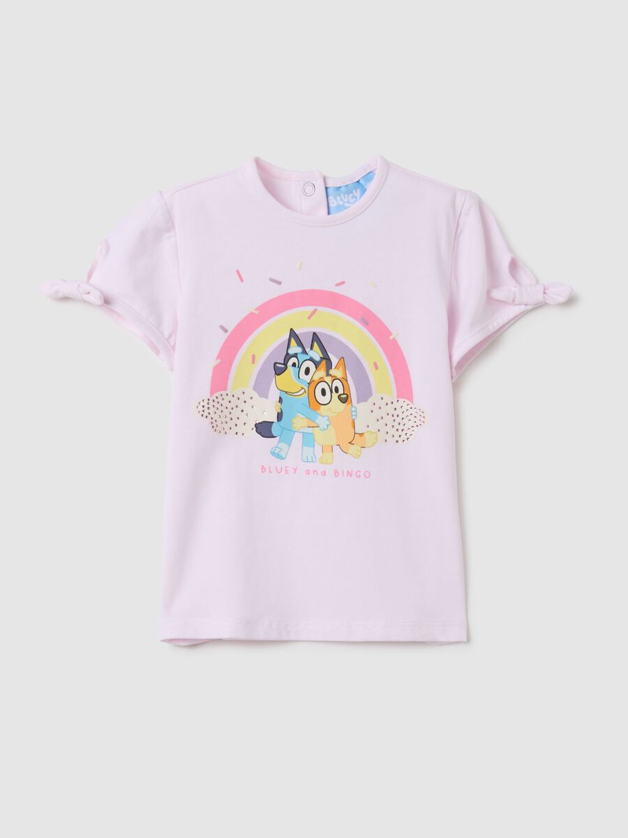Girls' pink cotton t-shirt regular fit with prints_0