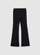 Black Elasticated Flare Trousers_4