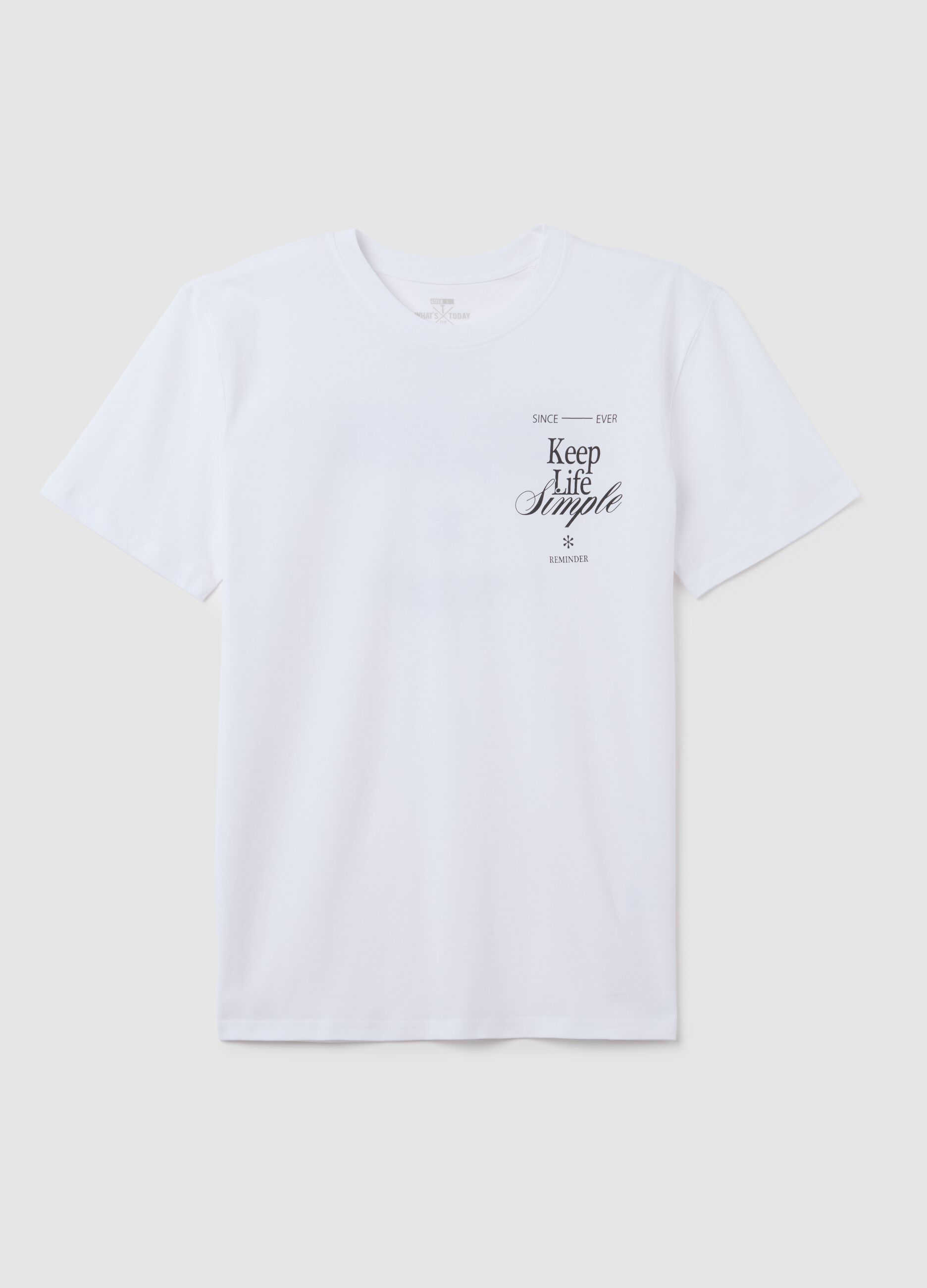 White pure cotton regular fit T-shirt