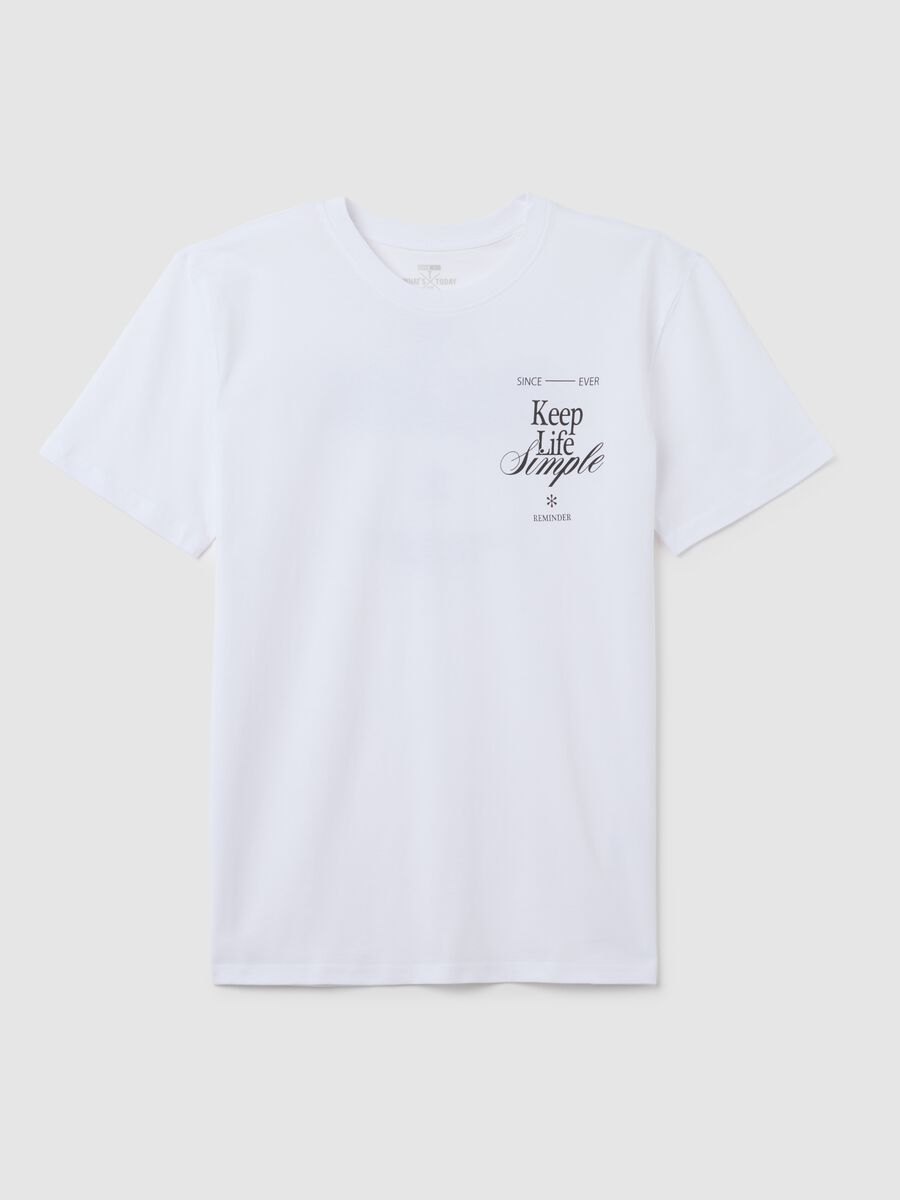 White pure cotton regular fit T-shirt_4