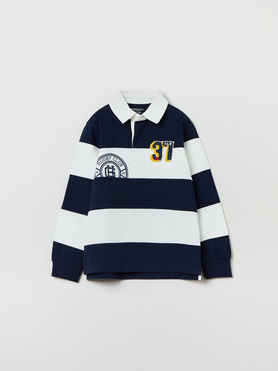 Polo maniche lunghe a righe con patch_0