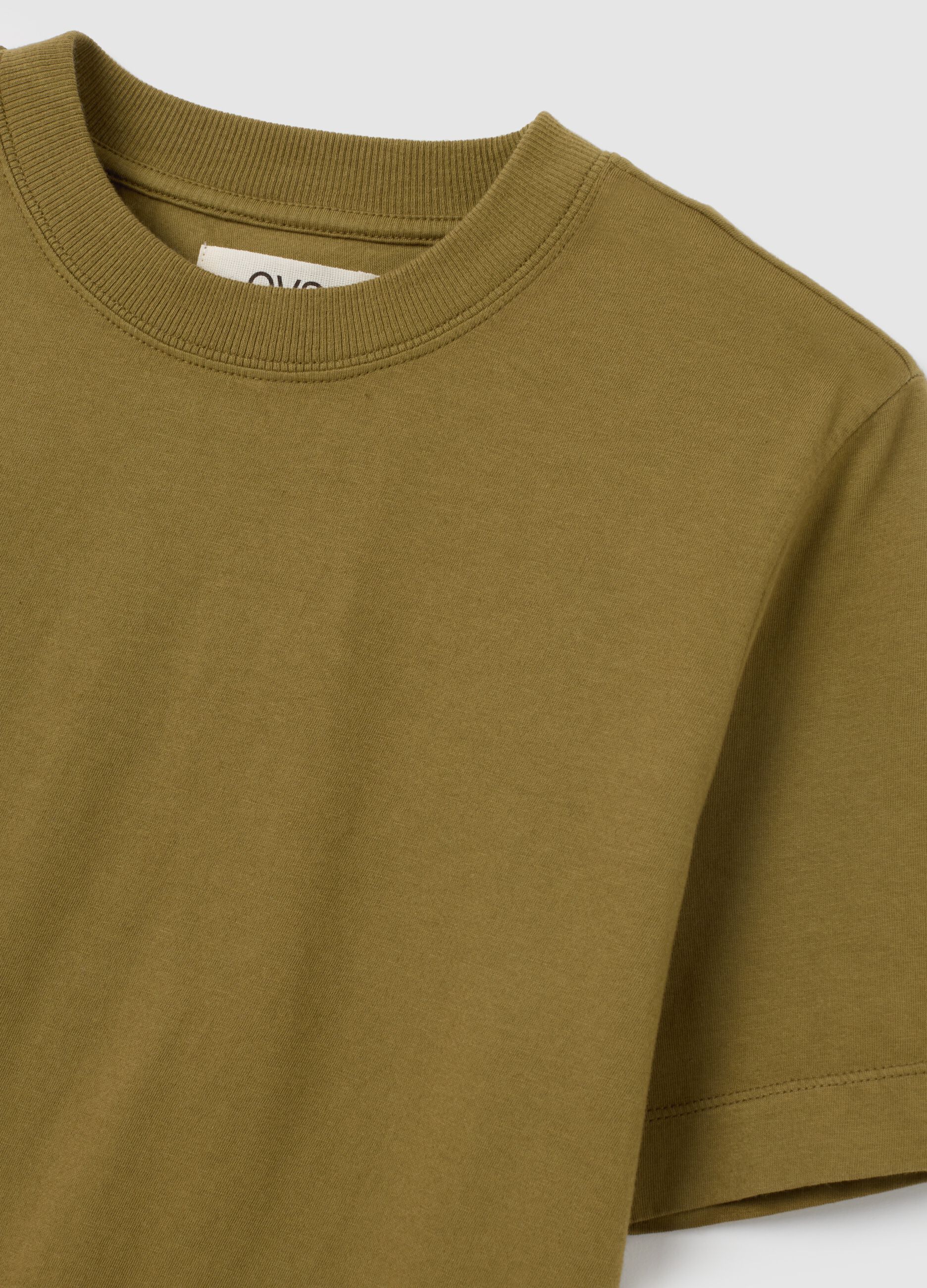 Women's green T-shirt in pure Italian cotton regular fit