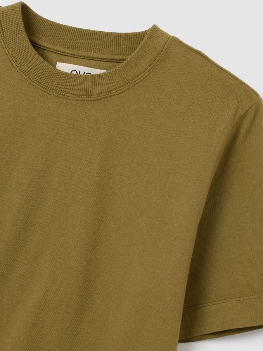 Women's green T-shirt in pure Italian cotton regular fit_5