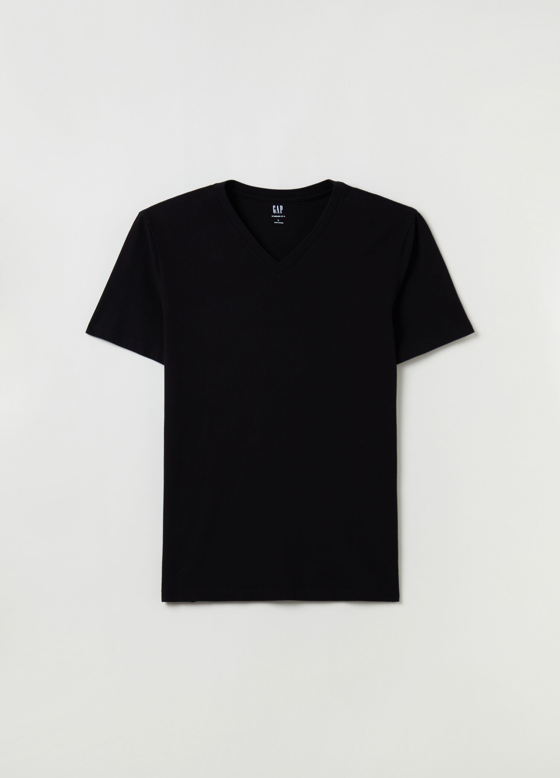 T-shirt in cotone scollo a V