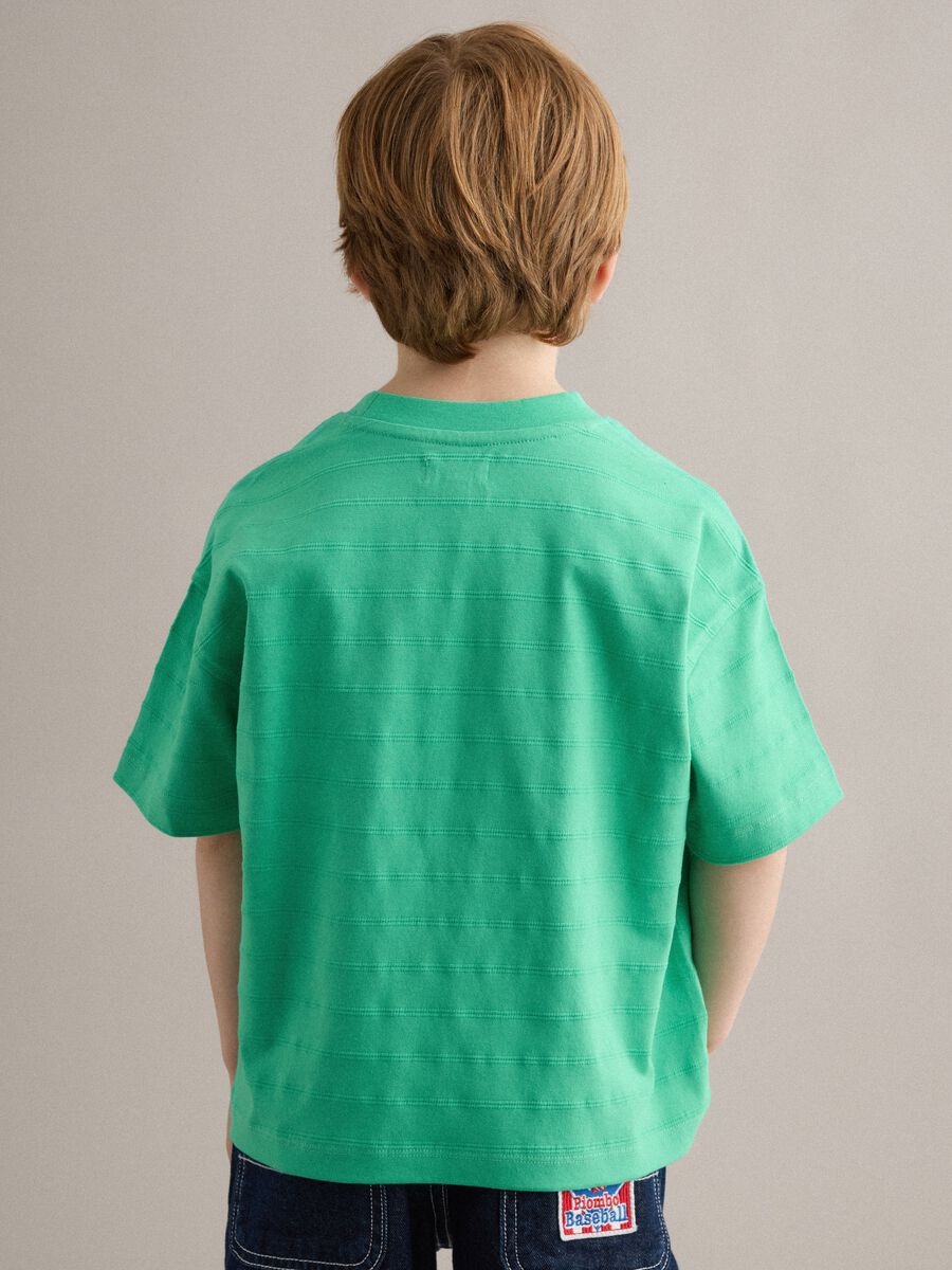 T-shirt in puro cotone verde da bambino regular fit_1
