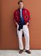 Shacket rossa regular fit con fantasia jacquard_1