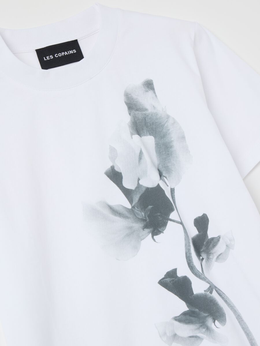 Cotton T-shirt with flowers print_5