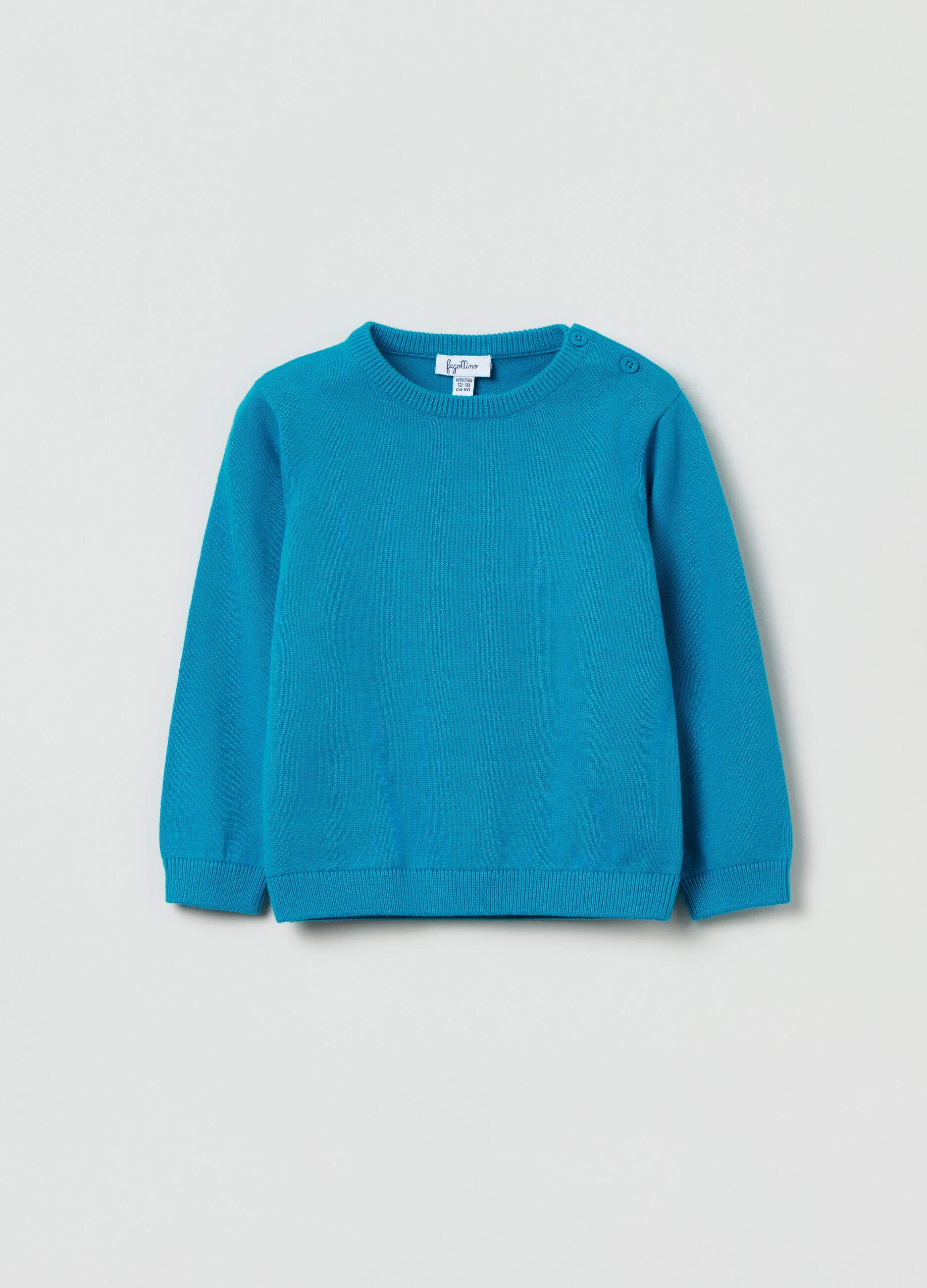 Pullover in cotone tinta unita_0