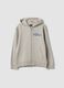 Grey oversized cotton-blend hoodie with print for boys_0