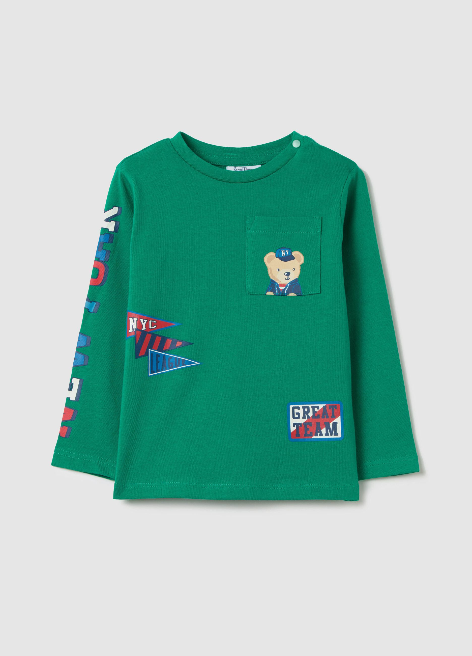 Long-sleeved T-shirt with "New York City" print
