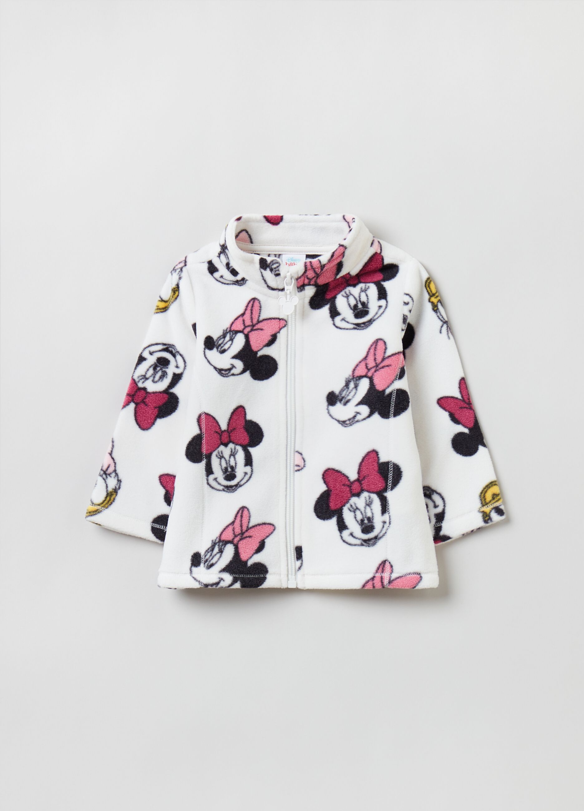 Full-zip in pile con stampa Minnie