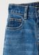 Straight blue denim cotton jeans with details for girls_2