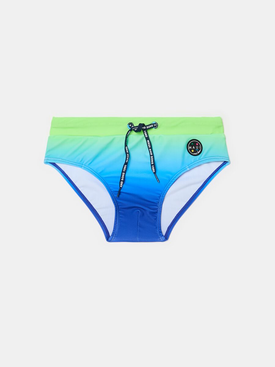 Degradé swim briefs with print_0
