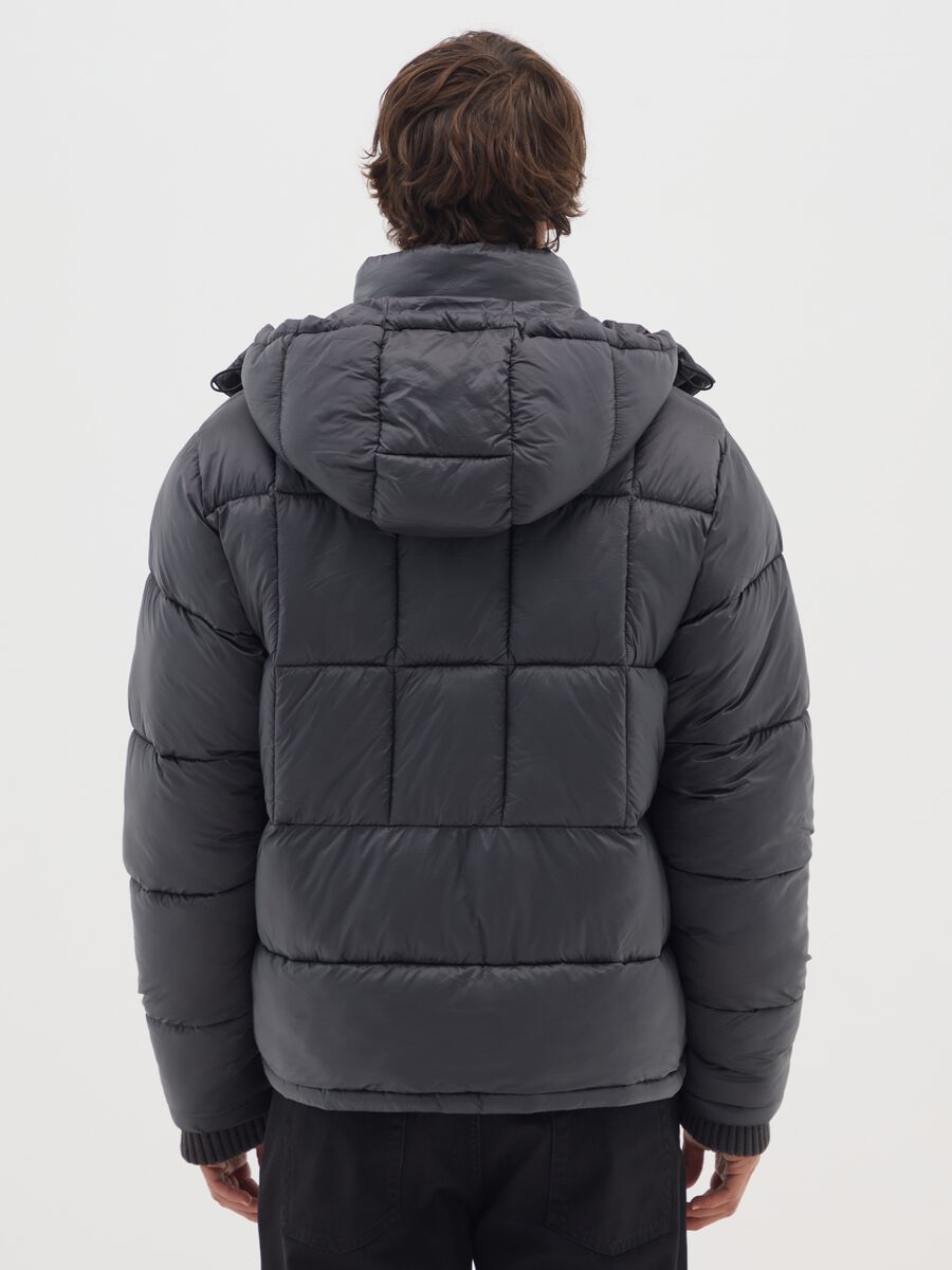 Dark Grey The Iconic Puffer Jacket with Detachable Hood_2