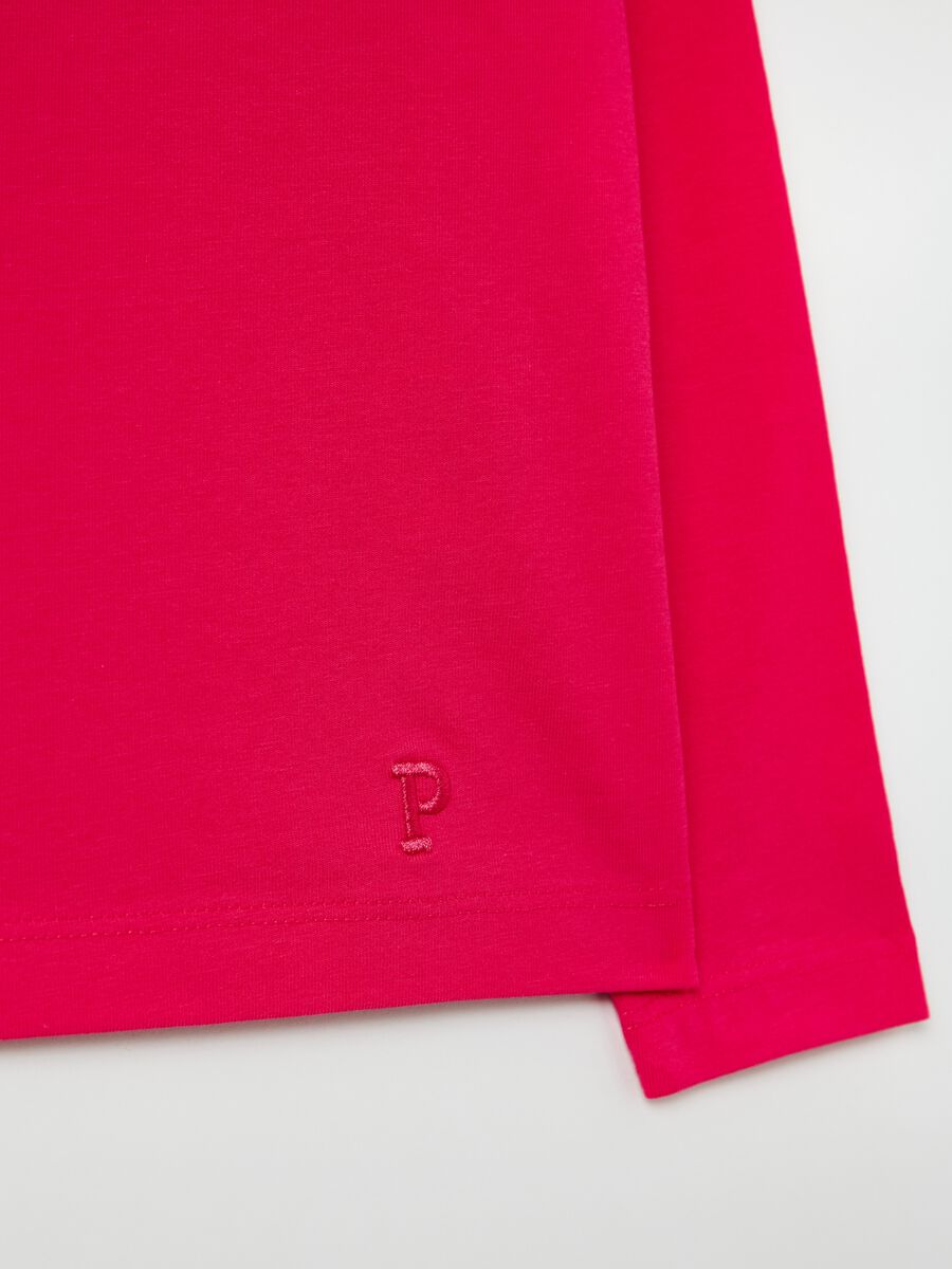 T-shirt a maniche lunghe con ricamo logo _5