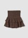 Brown and black animal print skirt with ruffles_0