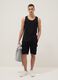 Black pure cotton vest top_1