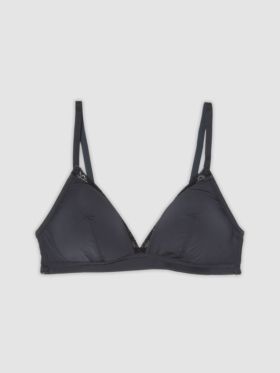Reggiseno a triangolo nero in tessuto elasticizzato con imbottitura removibile_4