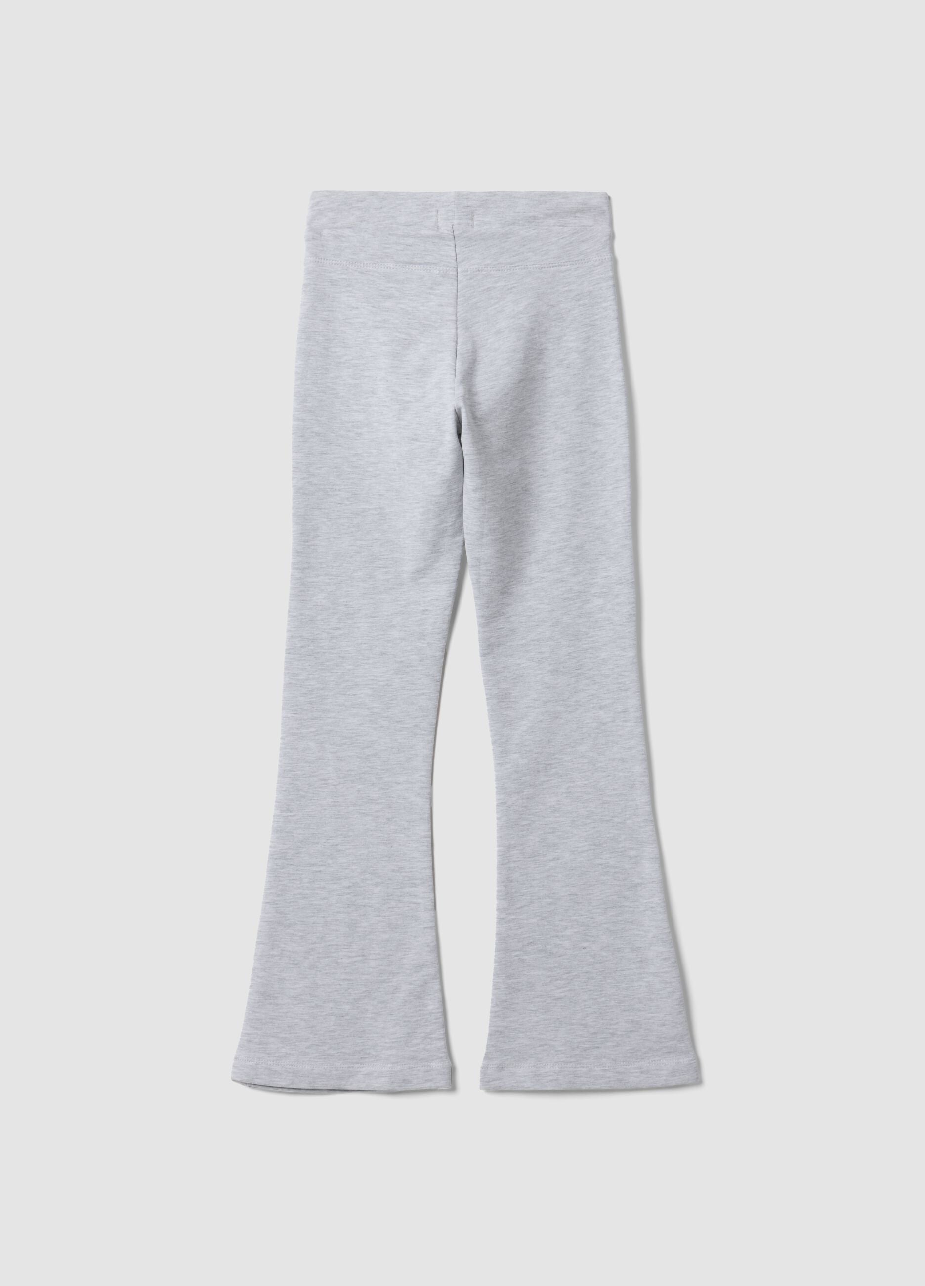Girls' grey slim-fit stretch organic cotton trousers