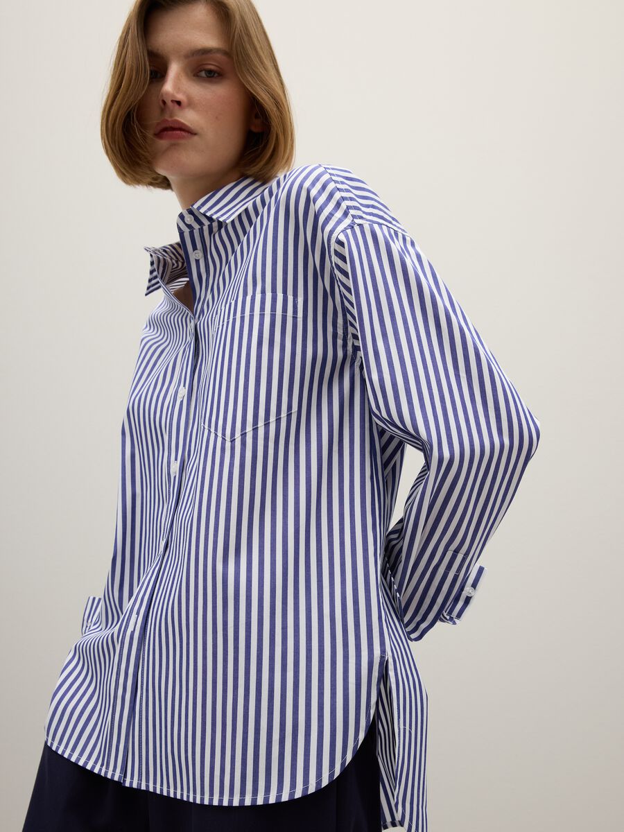 Blue Striped Cotton Shirt_3