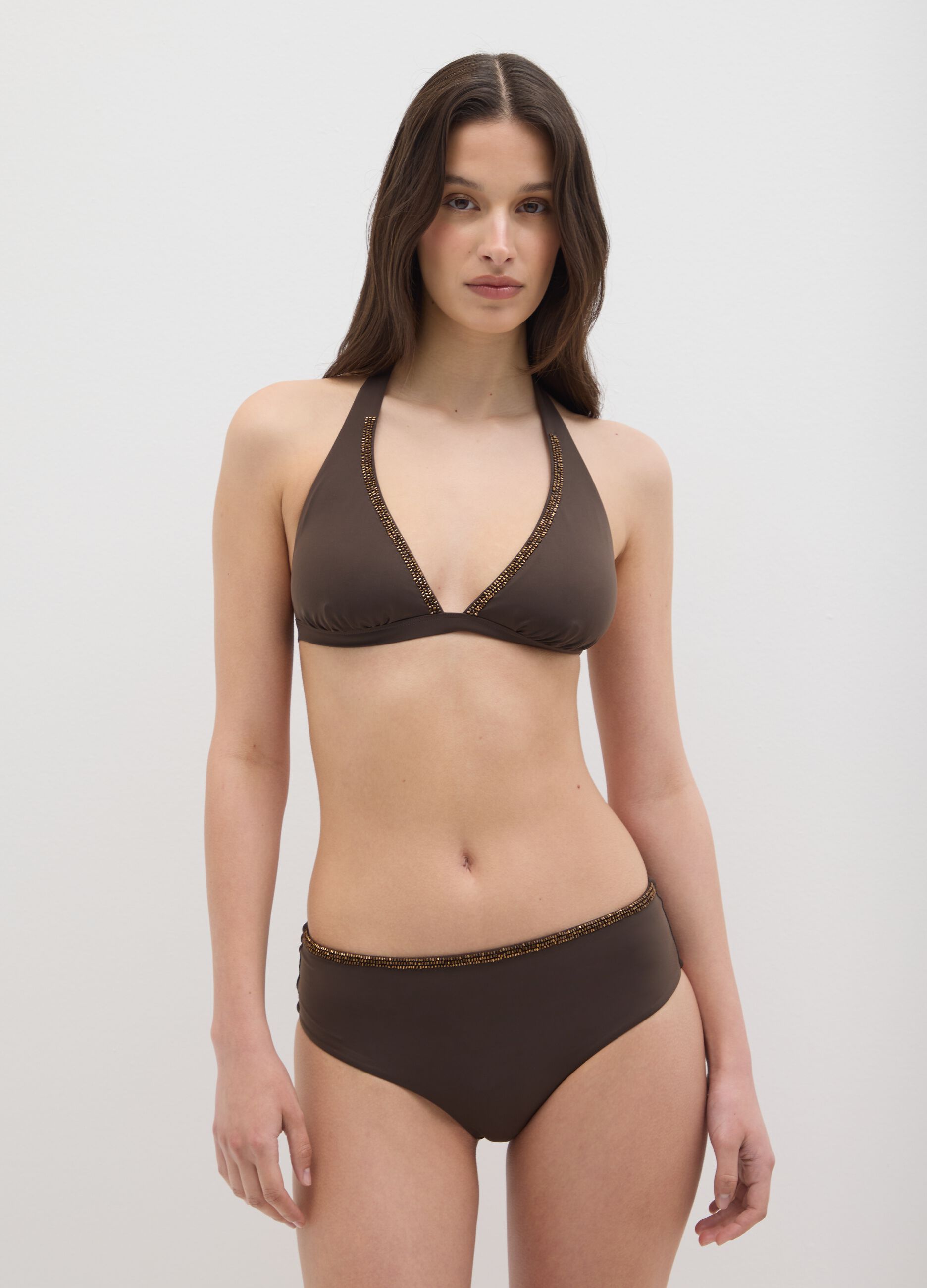 Women's Stretch Blend Brown Bikini
