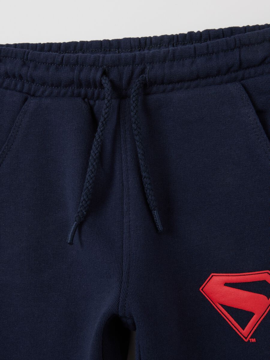 Multicoloured pure cotton Superman sweatshirt and trousers set for children_2
