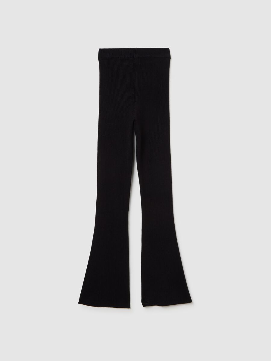 Leggings flare da ragazza neri_1