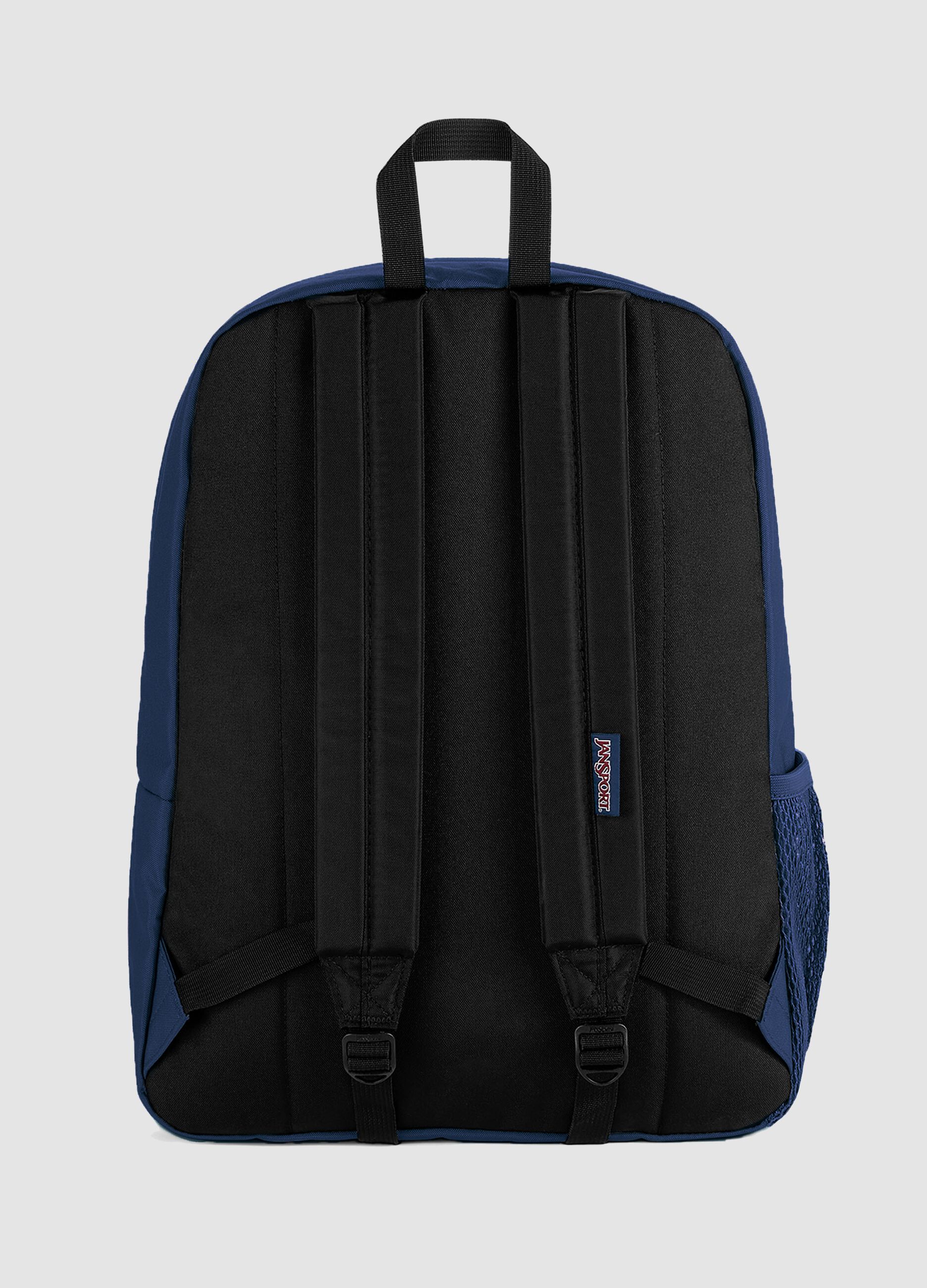 Zaino blu con tasca frontale e spallacci regolabili