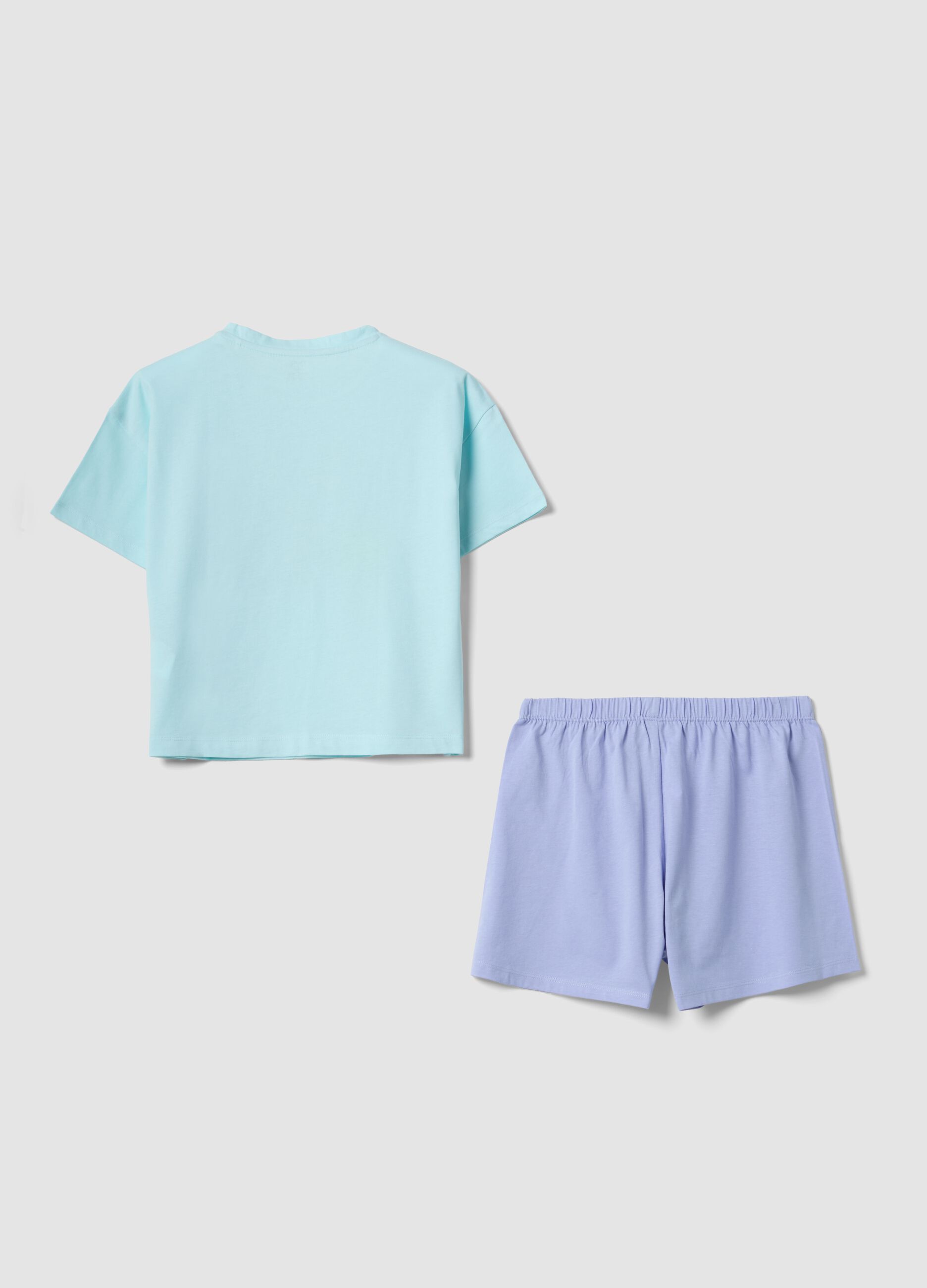 Light blue organic cotton short pyjamas