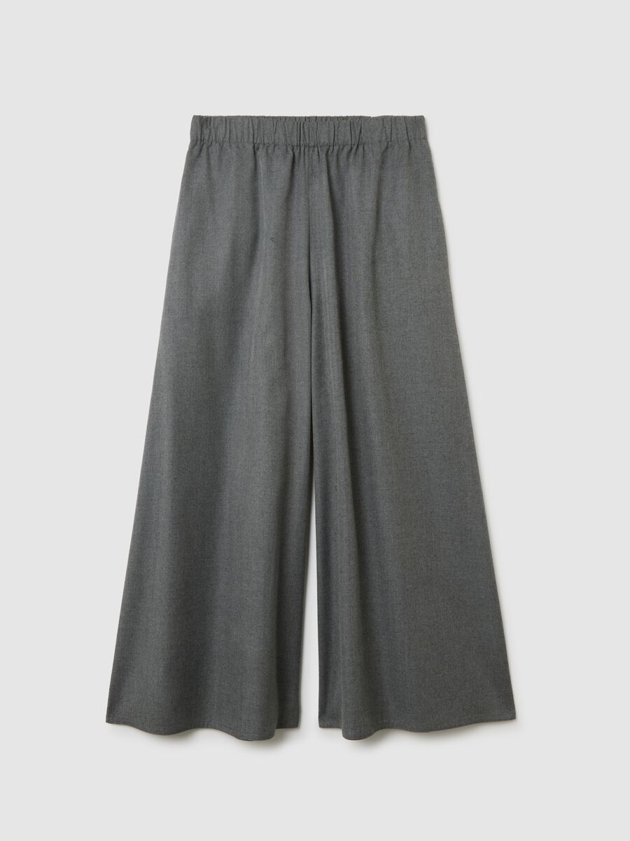 Grey wide-leg trousers with relaxed fit_0