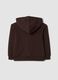 Felpa marrone con cappuccio in puro cotone organico regular fit_1