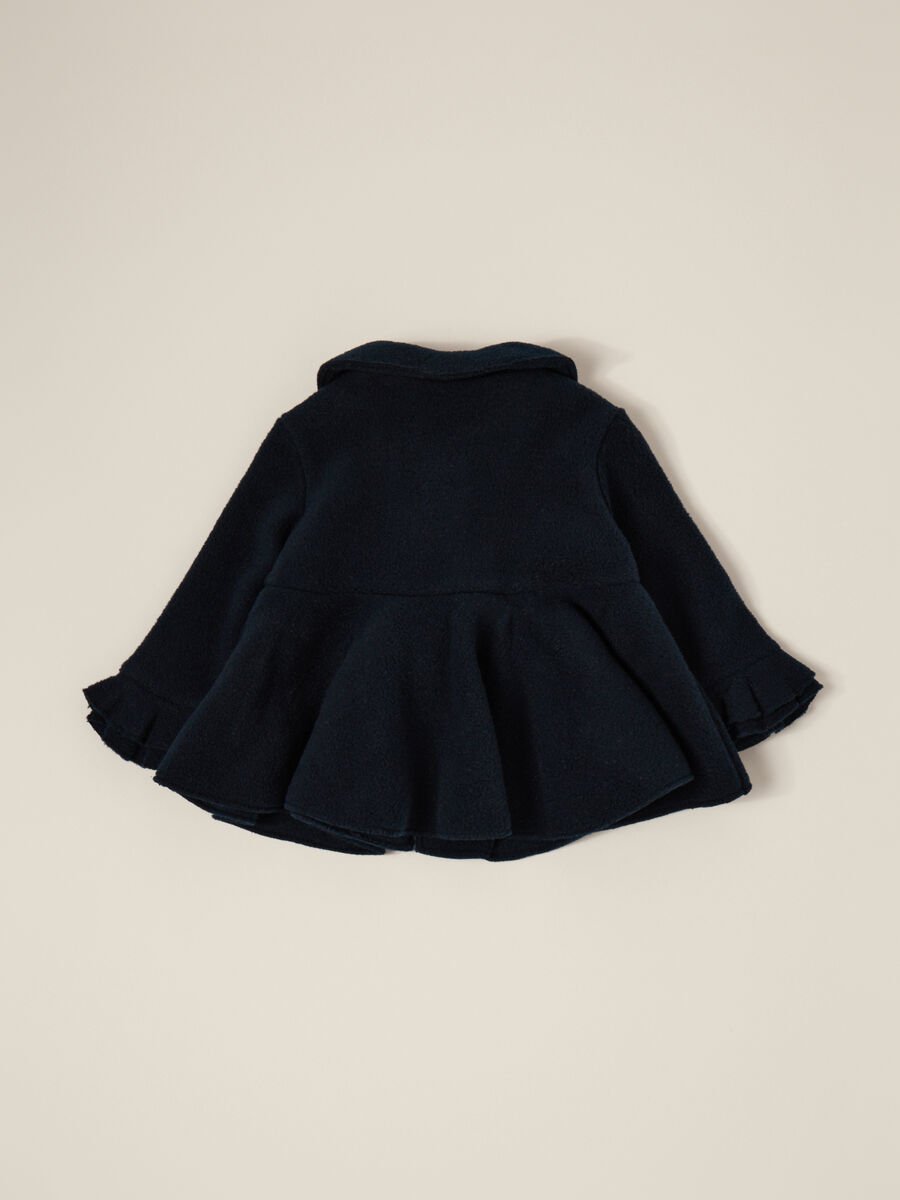Blue coat in fleece and viscose mix_1