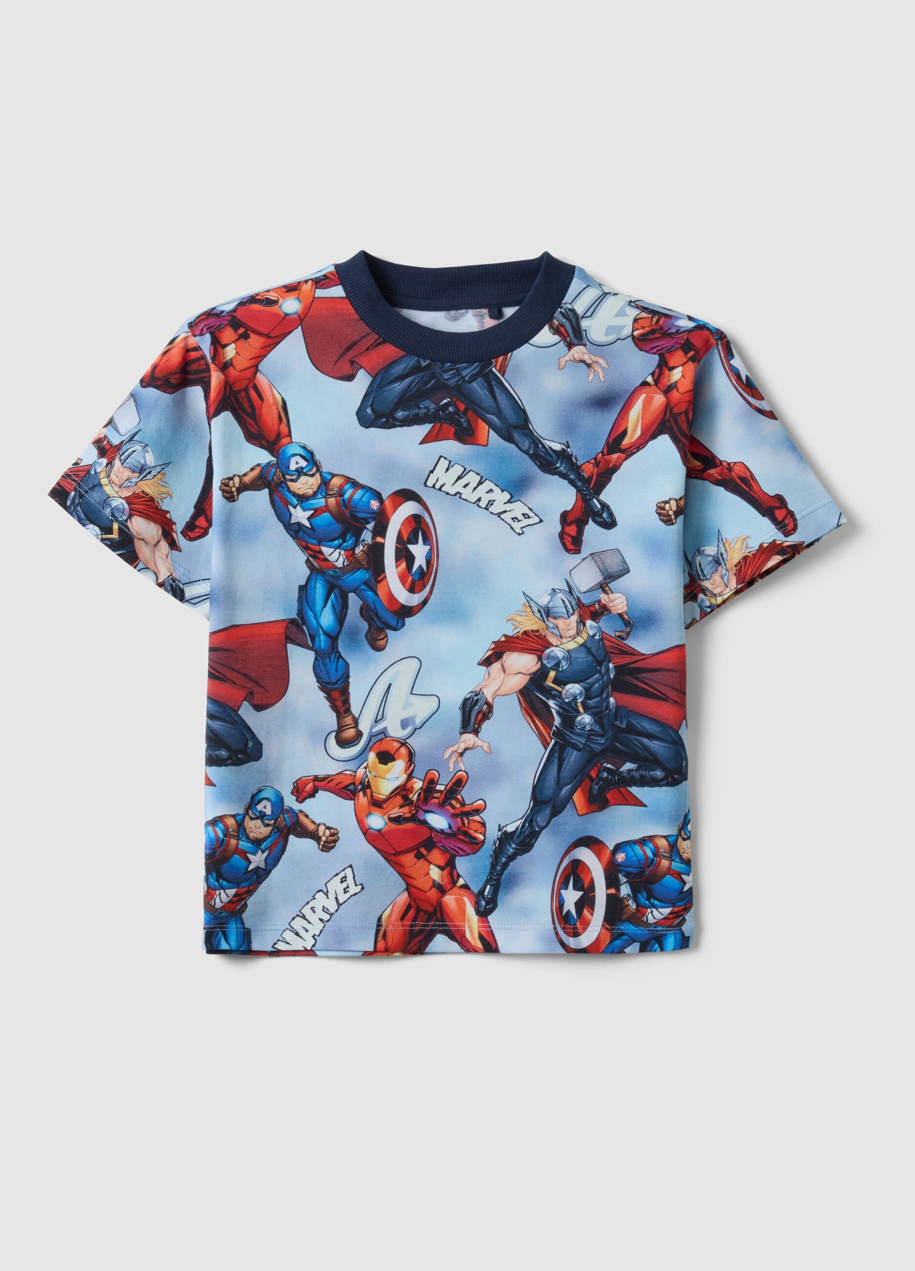 Kids' multicolour pure cotton oversized Avengers T-shirt