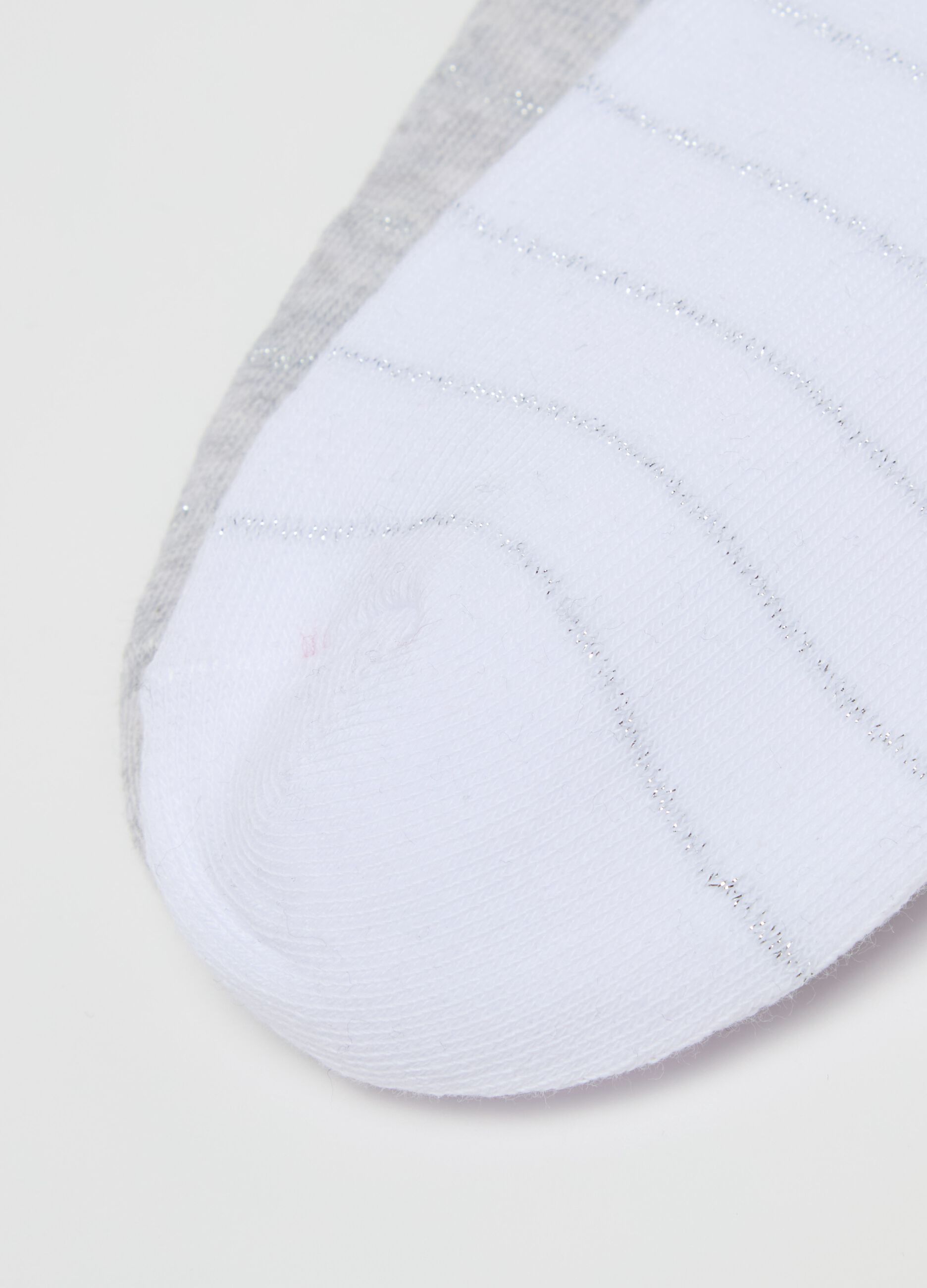 Tripack calze corte a righe in lurex