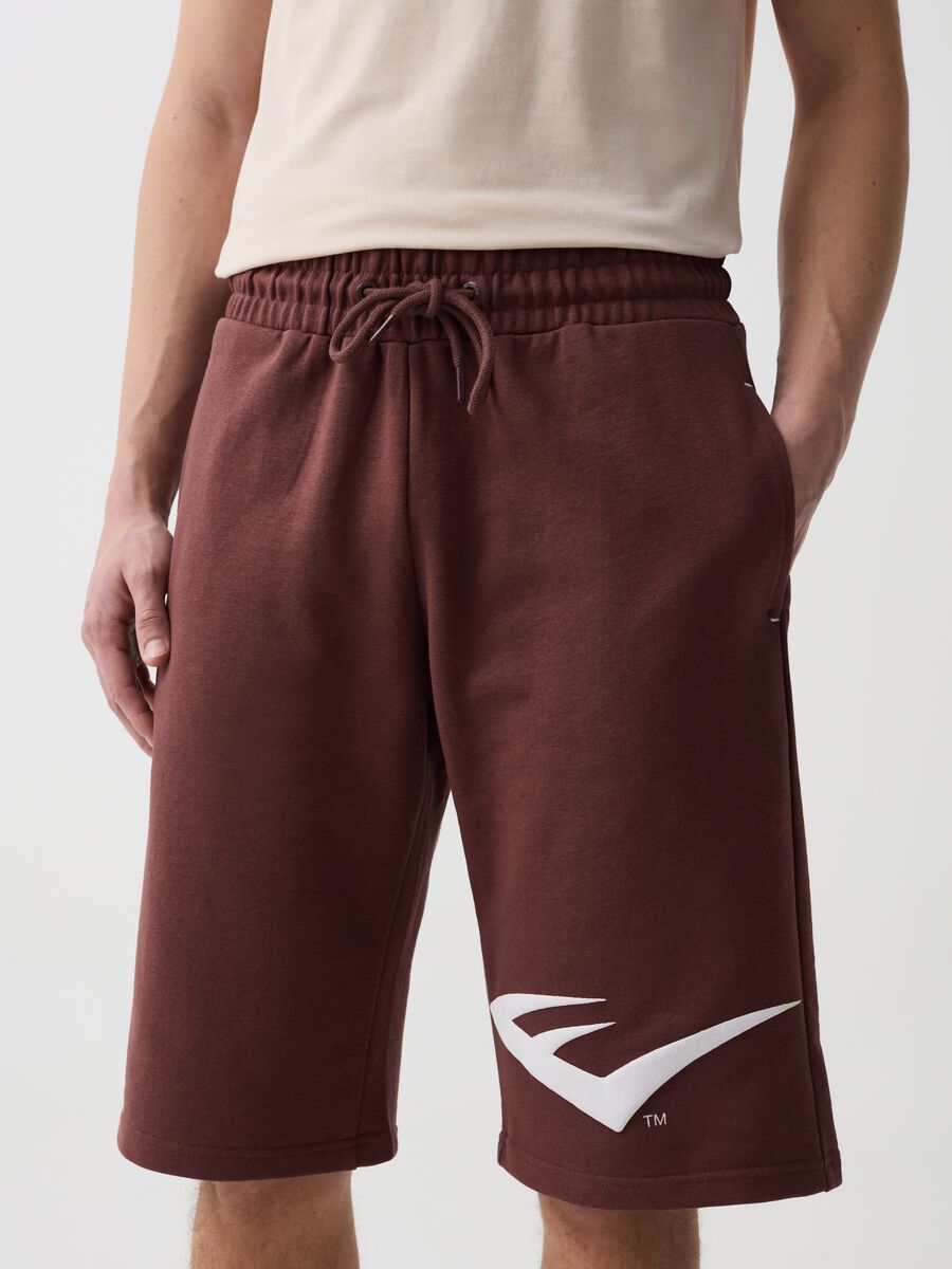 Bermuda joggers with print and logo embroidery_1