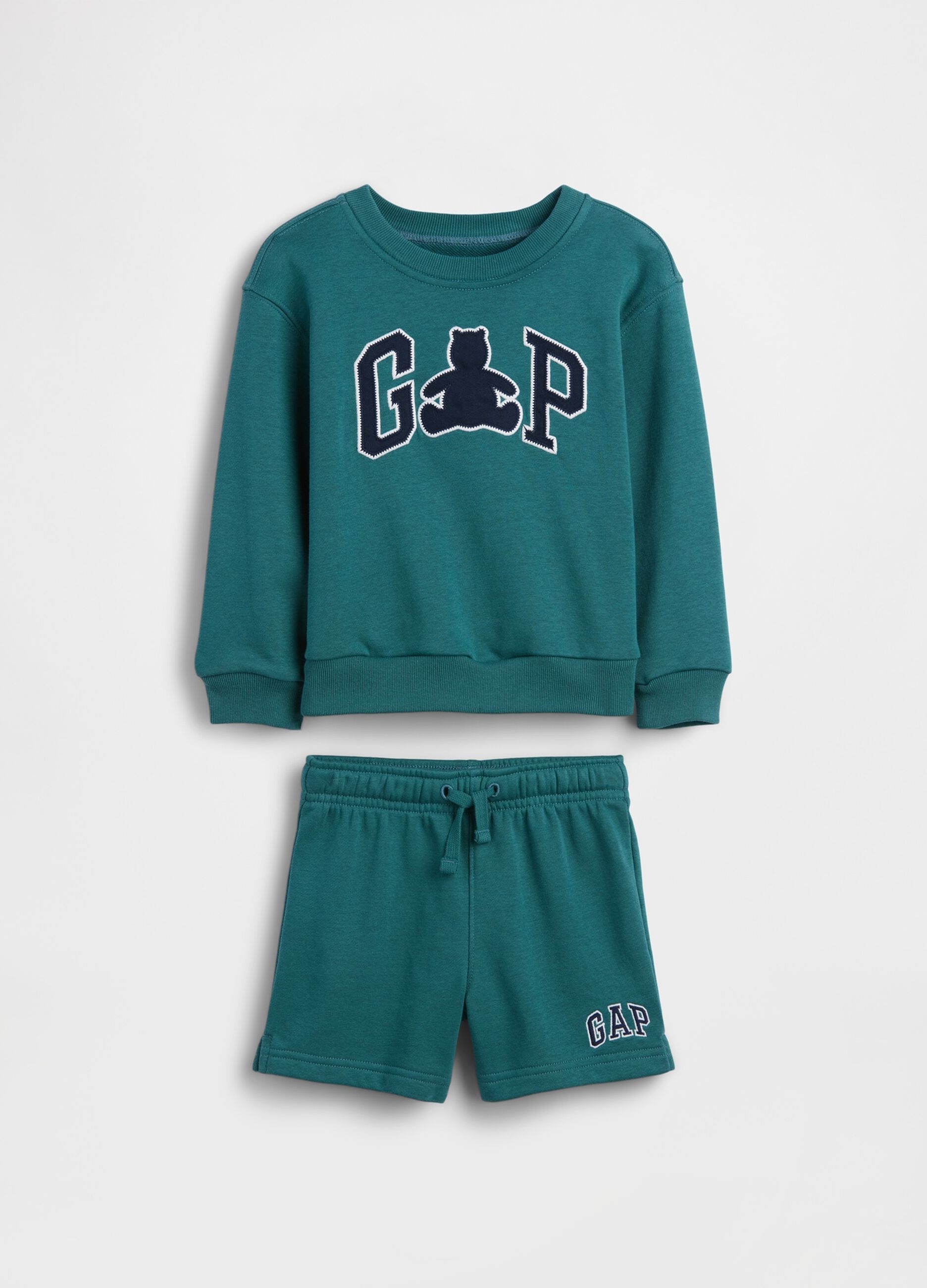 Cotton-blend sweatshirt and shorts set
