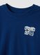 T-shirt blu in puro cotone organico relaxed fit con stampa_1