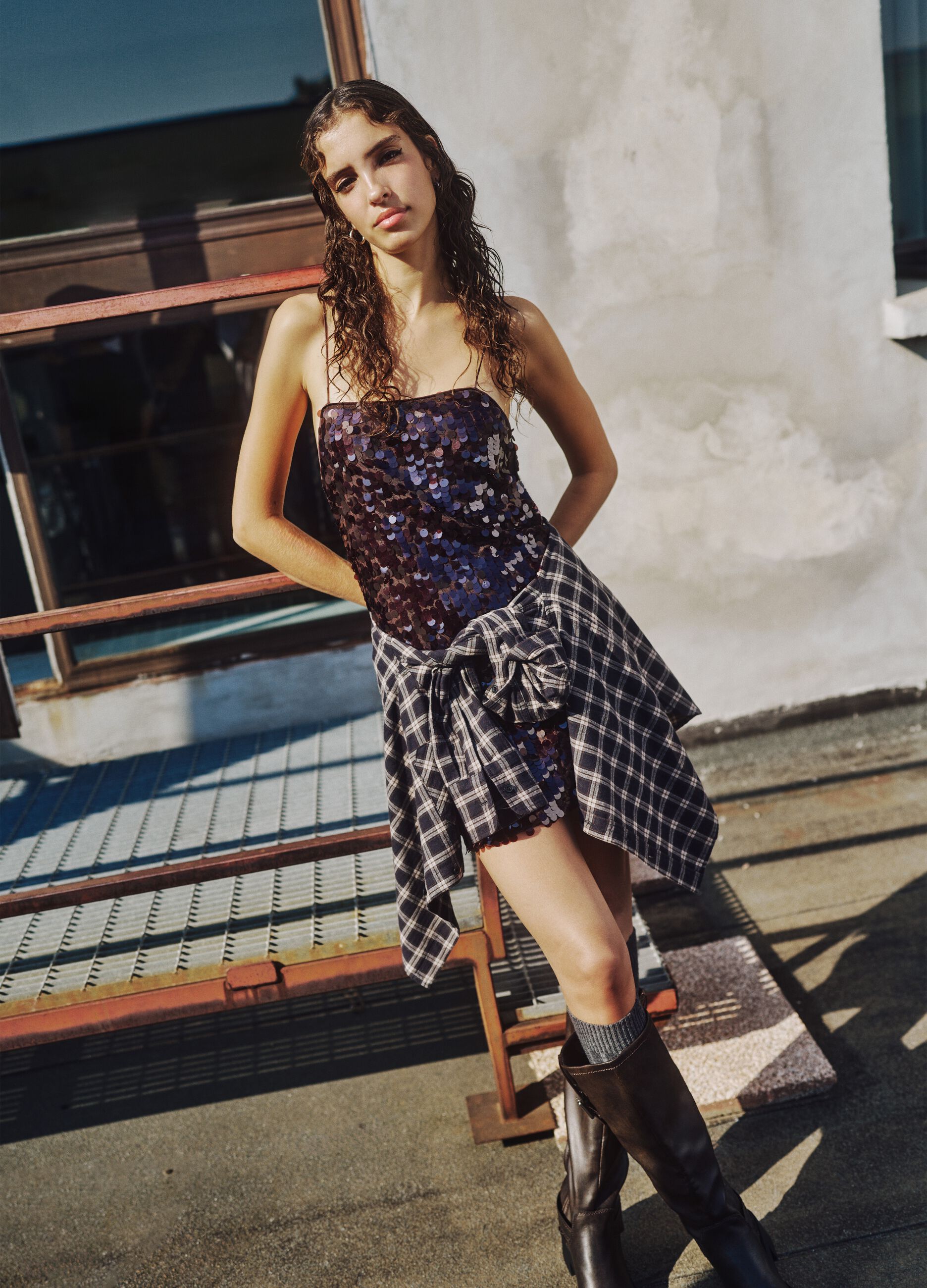 Brown dress with sequins