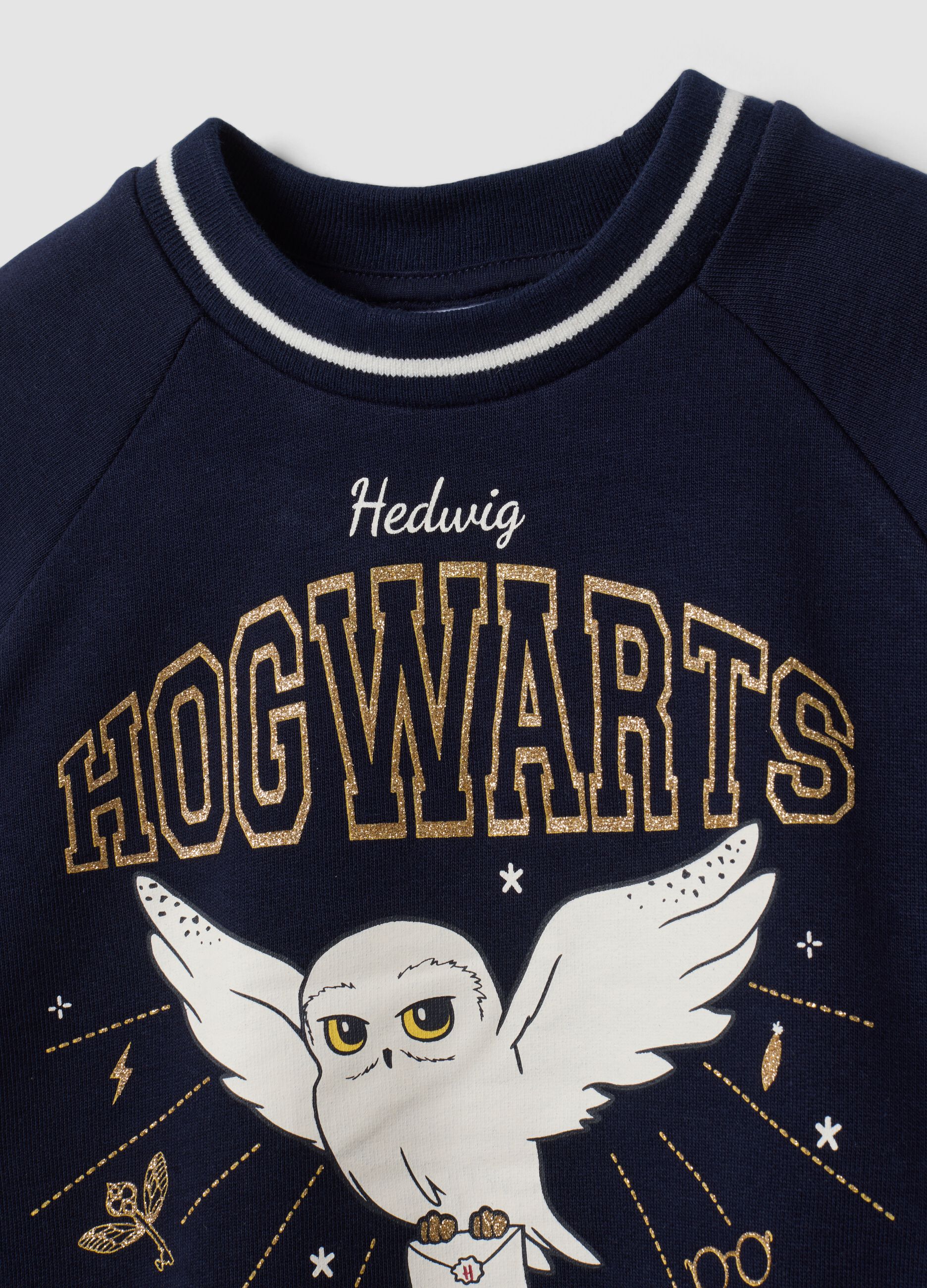 Girls&rsquo; blue pure cotton Harry Potter printed tracksuit
