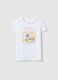White pure cotton regular fit t-shirt with print for girls_0