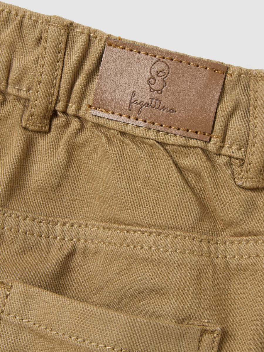 Child's beige cotton blend trousers regular fit_3