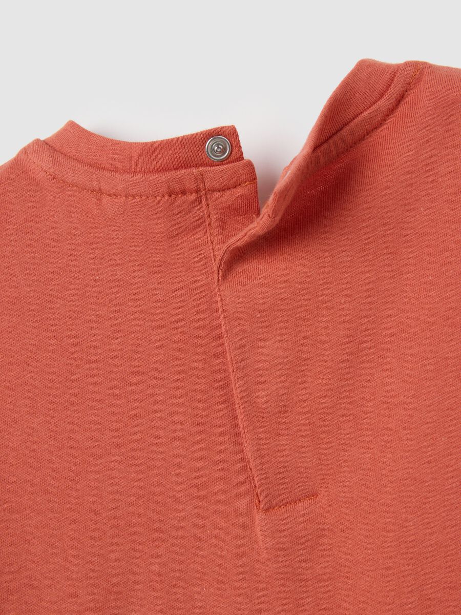 Orange newborn T-shirt in pure cotton regular fit with print_3
