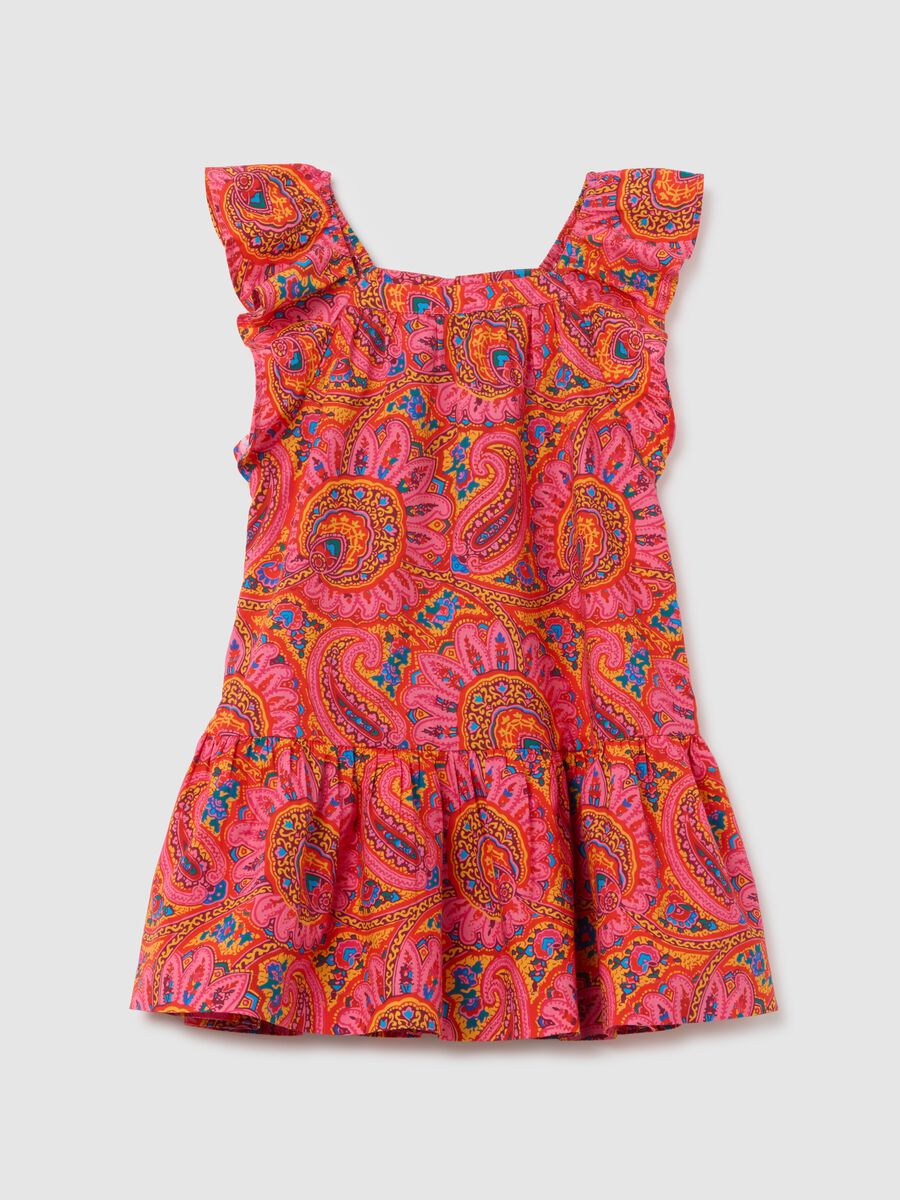 Girls' dress in pure cotton multicolour regular fit with pattern_0