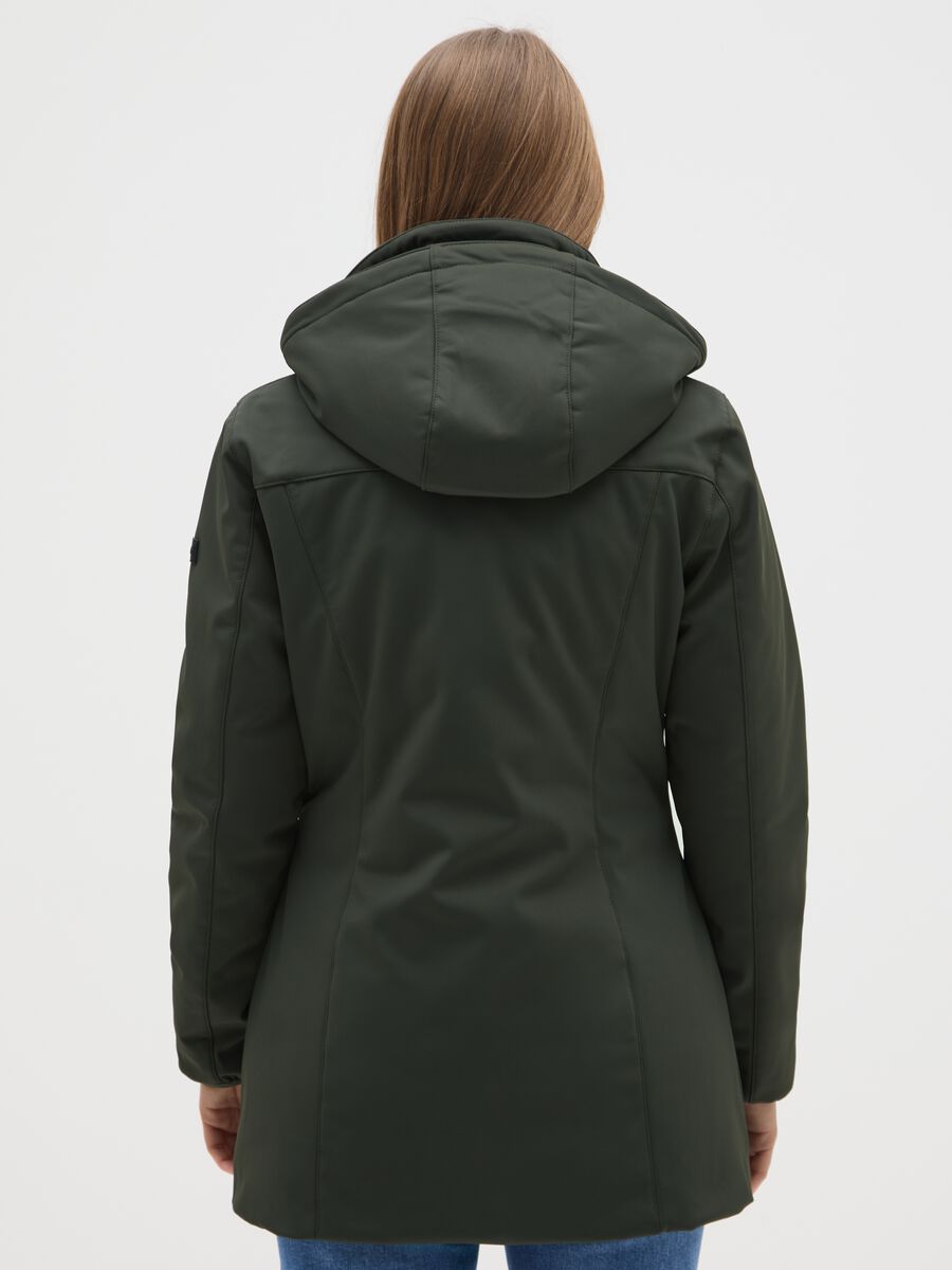 Giacca imbottita verde regular fit con zip e cappuccio_2
