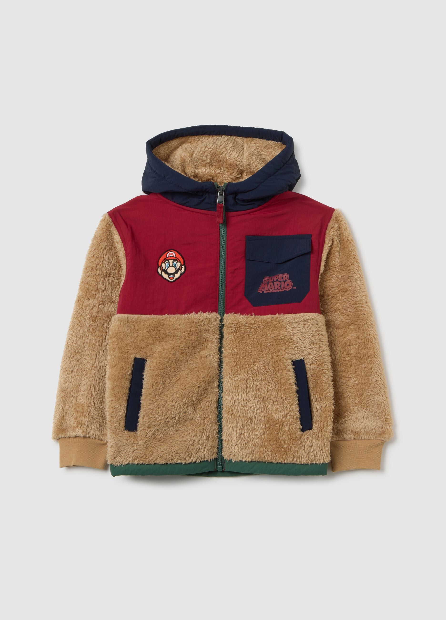 Multicolour children's sherpa sweatshirt full zip regular fit with prints