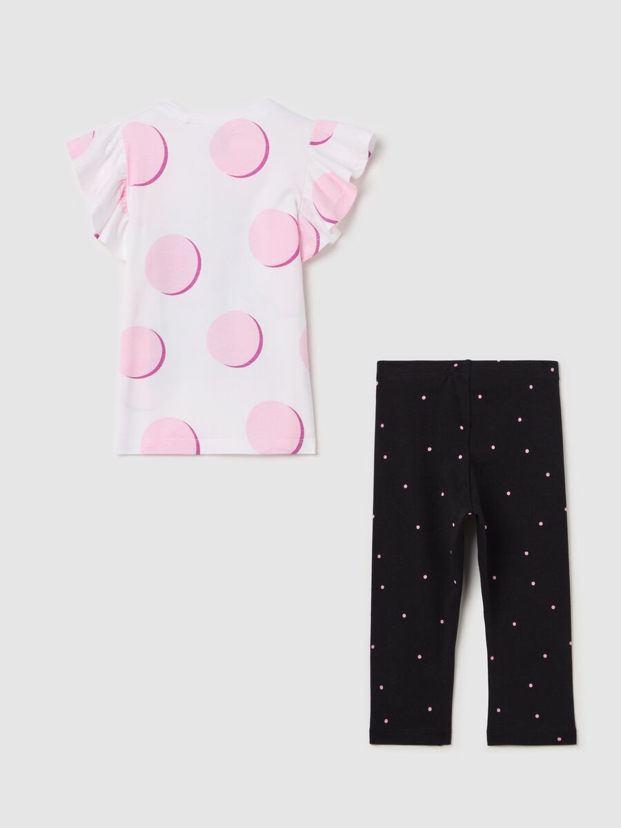 Jogging set with Minnie Mouse print and micro polka dots_1