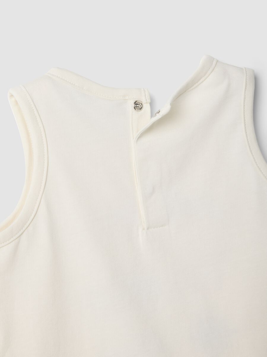 White organic cotton vest top with print_2